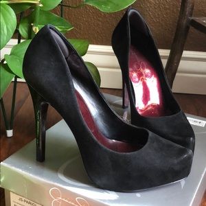 Jessica Simpson Black Leather Heels